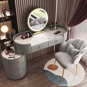 Modern Minimalist Dressing Table with Multifunctional Storage - Bedroom Vanity Furniture"